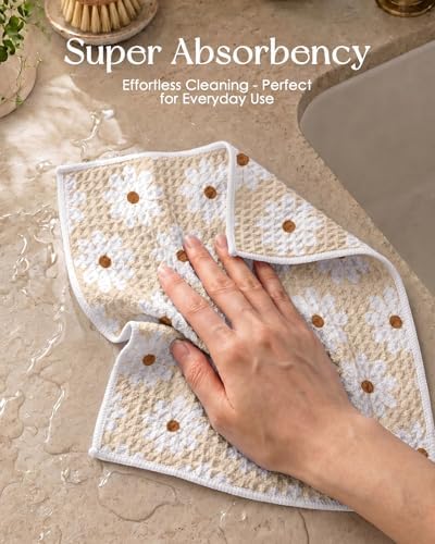 Miss Adola Reversible 3 Pack Microfiber Dish Cloths, Daisy Charm - Image 3