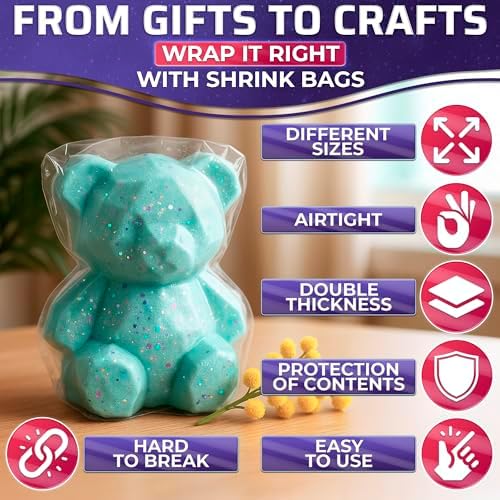 PalaYou 200 Pcs Clear Shrink Wrap Bags 4x6, PVC Film, - Image 4