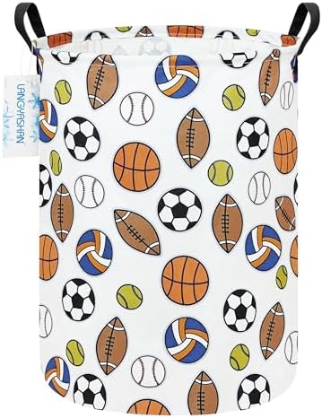 Round Laundry Basket Collapsible Storage Hamper Organizer Colorful Balls by LANGYASHAN