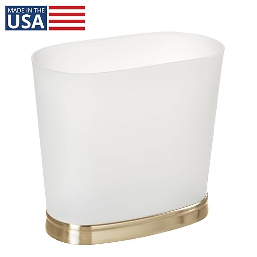 iDesign Slim Bathroom Trash Can, Small Plastic Garbage Can - Image 2