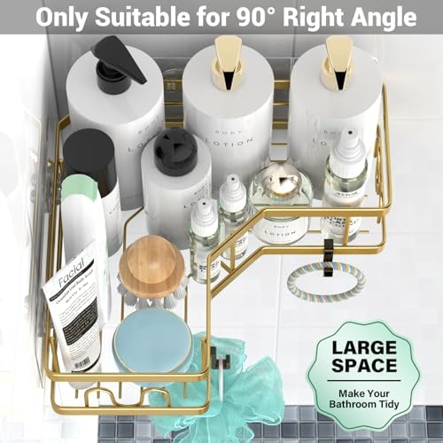 Corner Shower Caddy Bathroom Organizer: Adhesive Shower Rack Bathtub Shelves - Image 3