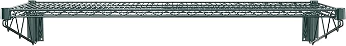 18" x 48" Green Epoxy Wire Wall Mount Shelf