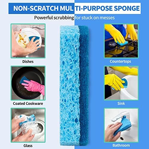 Non-Scratch Cellulose Scrub Sponges 24 Pack, Kitchen Sponge - Image 2