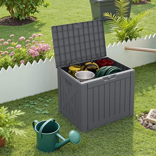 Greesum 40 Gallon Outdoor Deck Box, Resin Storage - Image 5