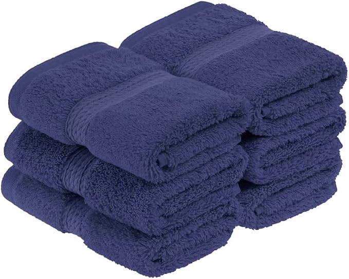 Superior Egyptian Cotton Plush & Absorbent, Face Towel Set of 6, Soft Luxury by SUPERIOR