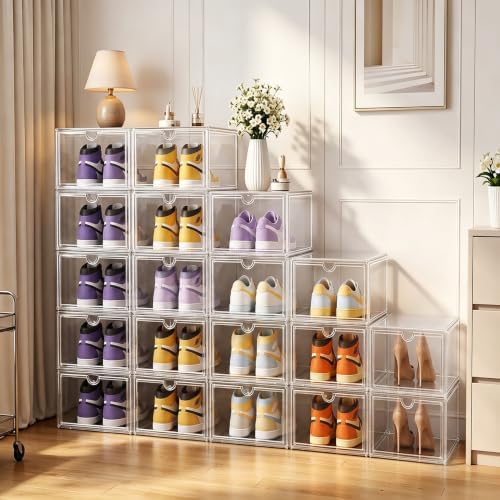 XL Shoe Boxes Clear Plastic Stackable, Extra Large Acylic Display Case - Image 7