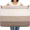 OIAHOMY Extra Large Blanket Basket, 110L Cotton Rope Woven Laundry Basket by MasterofSpaceOptimization