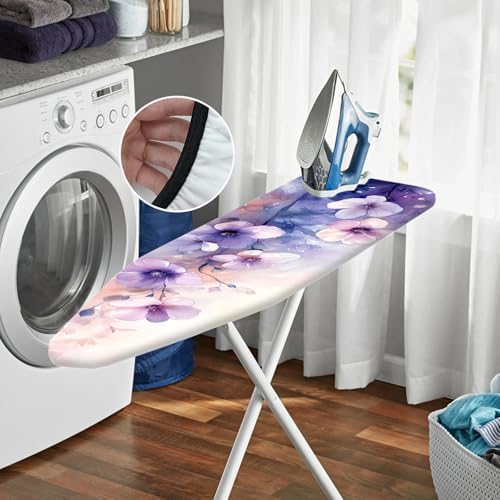 Nuxovilar Watercolor Purple Pink Ironing Board Cover Cotton 15"x54" - Image 6
