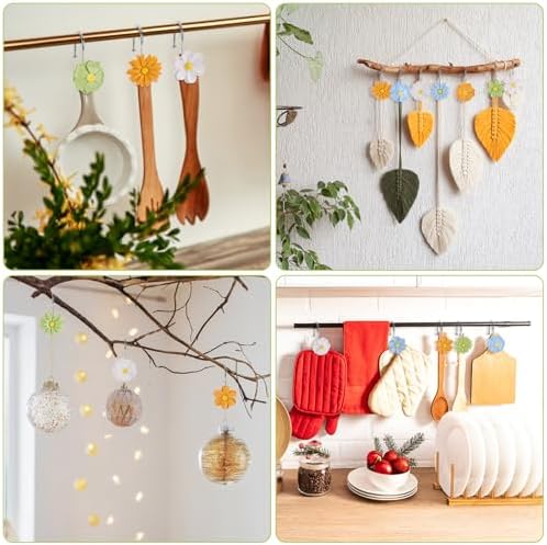 Flower Shower Curtain Hooks, 12 Pack Rustproof Stainless Steel Decorative - Image 4