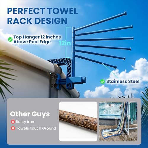 Aquajoyer Poolside Pool Towel Rack Outdoor - Image 4