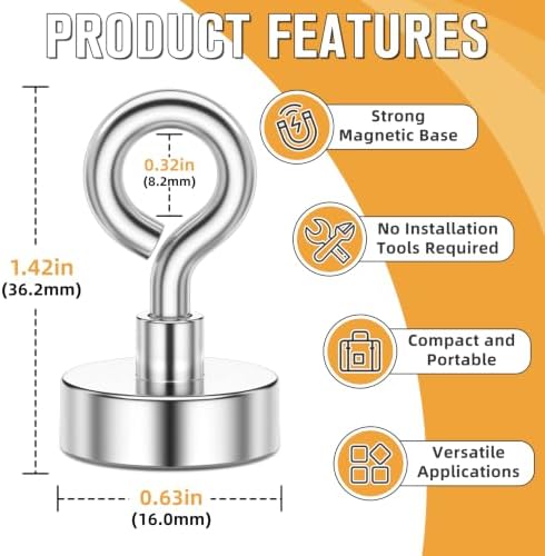 FINDMAG Magnet Hooks, 28LB+ Magnetic Hooks - Image 2