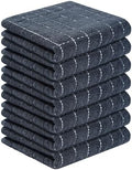 Homaxy 100% Cotton Terry Kitchen Towels, 7 Pack, Dark Grey by Homaxy