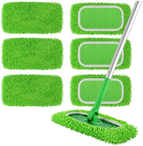 6 Pack Reusable Microfiber Mop Pads Compatible by ZEHRAI