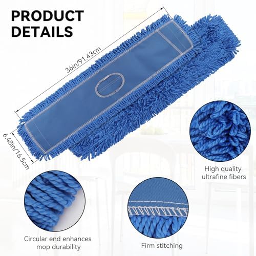 36 Inch Dust Mop Head: Replacement Medium Washable Commercial Mop Head Sweeper - Image 7