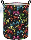 Round Laundry Basket Collapsible Boys Storage Hamper Organizer Game by LANGYASHAN