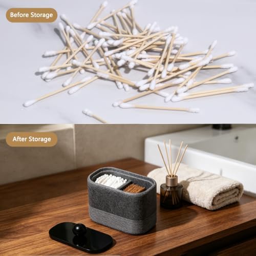 Double compartment resin cotton swab holder - Image 5