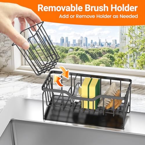 StorageRight Sponge Holder for Kitchen Sink, Stainless Sink Caddy Organizer - Image 6