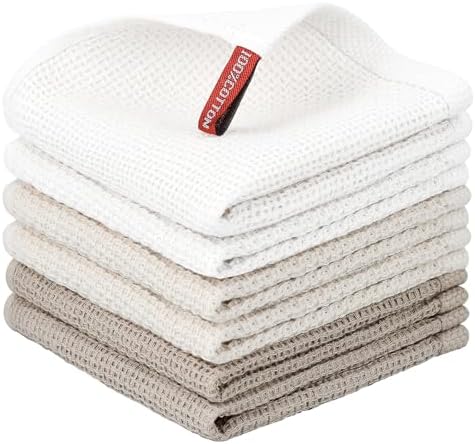 Nialnant 6 Pack 100% Cotton Waffle Weave Kitchen Towels, Soft and Absorbent by Nialnant
