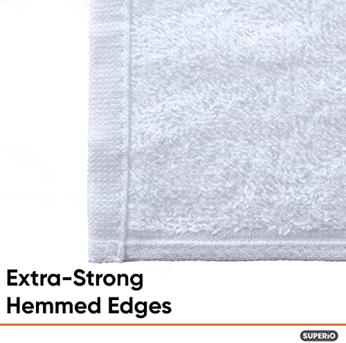 Superio Terry Cloth Rags White Washcloths 100% Cotton 12" Cleaning Cloths - Image 4