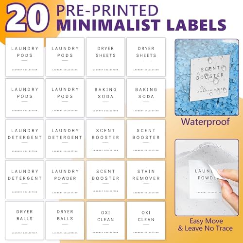 Moforoco 4+1 Pack Bamboo Laundry Pods Container, Acrylic Clear Laundry Room - Image 6