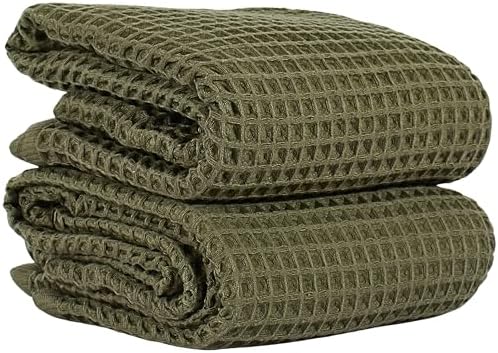 PÜSKÜL Natural 100% Turkish Cotton Waffle Bath Towels Set of 2, Extra-Large by P%C3%BCsk%C3%BClTextile