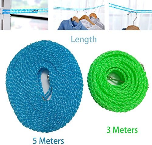 2 Pack Nylon Clothesline Windproof Clothes Drying Rope Travel Clothes Line - Image 3