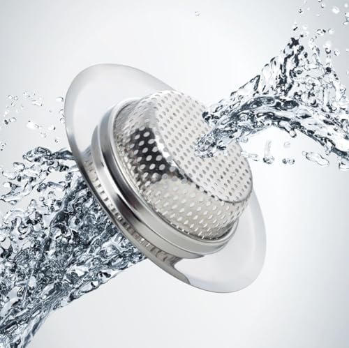 2 Large Wide Edged Stainless Steel Kitchen Sink Filters - Image 5