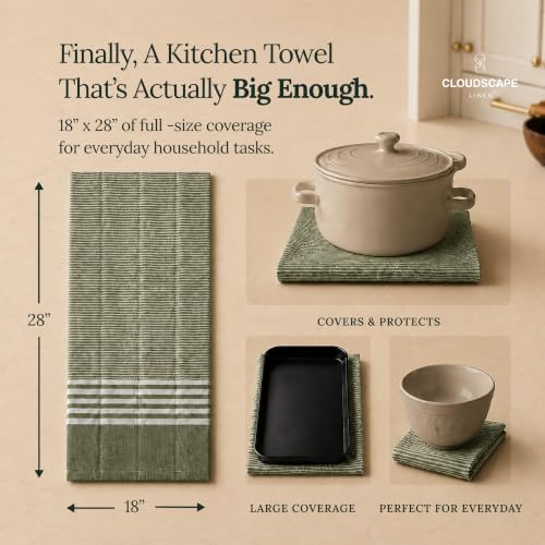 Cloud Scape Pack of 12 Kitchen Towels, Absorbent & Oversized - Image 3