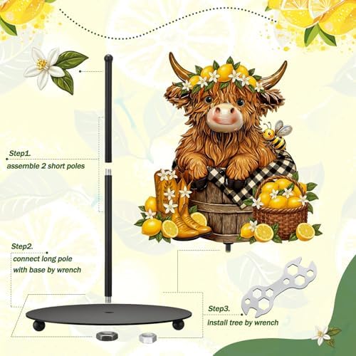 Chunful Lemon Highland Cow Paper Towel Holder Lemon Cattle Kitchen Bathroom - Image 5