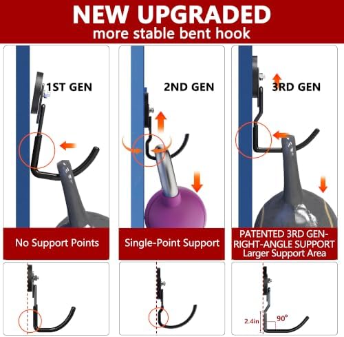 3-H Heavy Duty Magnetic Hooks, No-Drill Garage Power Tool Holder, 4 Pack - Image 2