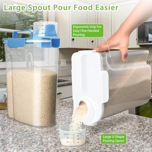 Viretec Rice Storage Container, 5 to 10lb Dry Food Airtight Dispenser, Pet Dog - Image 3