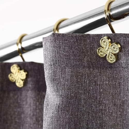 Brass Gold Shower Curtain Hooks: Rust Proof Metal Curtain Rings - Image 4