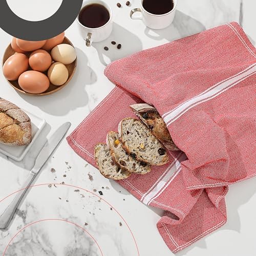 Zeppoli Classic 15 Pack 100% Natural Cotton Kitchen Towel Set, Reusable Wash - Image 7
