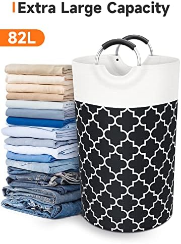 Large Laundry Basket, 82L Tall Collapsible Hamper - Image 5