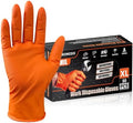PROMEDIX P Heavy Duty Nitrile Disposable Gloves, 8-mil Orange, Raised Diamond by PROMEDIXP