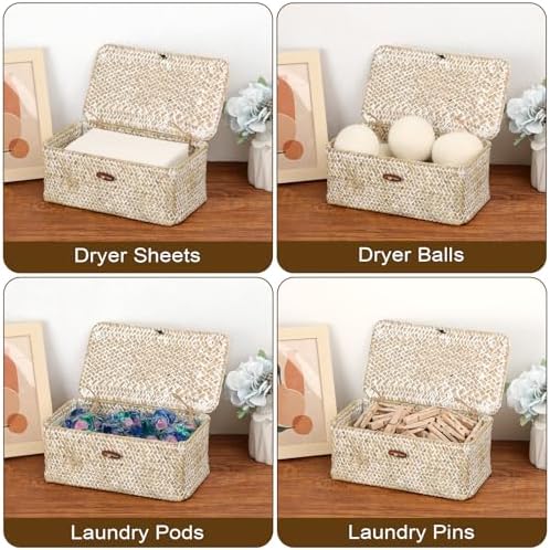 Dryer Sheet Holder, Woven Seagrass Dryer Sheets Container - Image 7