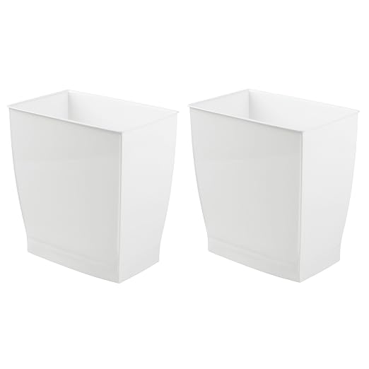 iDesign Small Plastic Bathroom Trash Can, Slim Rectangle by iDesign