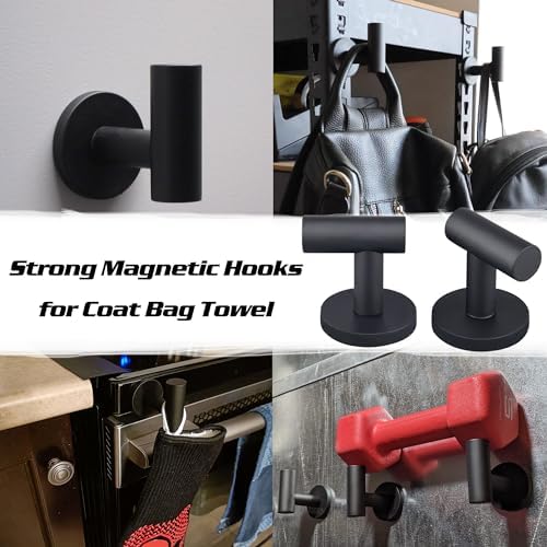 ULIBERMAGNET 4 Pack Strong Magnetic Coat Hooks, Heavy Duty Rubber Coated - Image 3