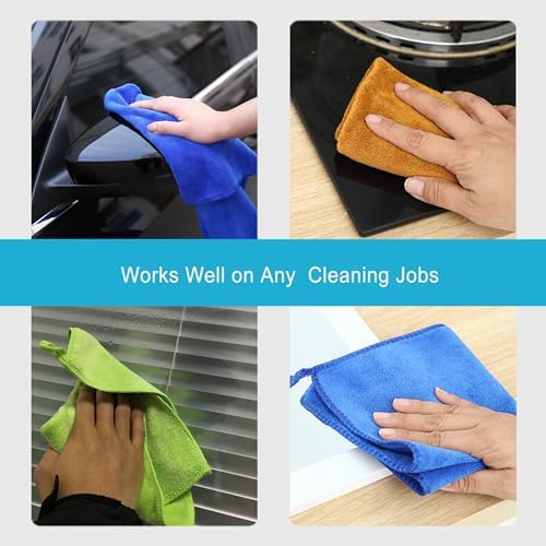 400 GSM Microfiber Cleaning Cloths, Ultra Absorbent, Lint Free Reusable - Image 6