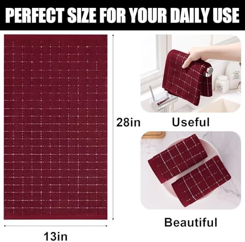 Homaxy 100% Cotton Terry Kitchen Towels, 6 Pack - Image 5