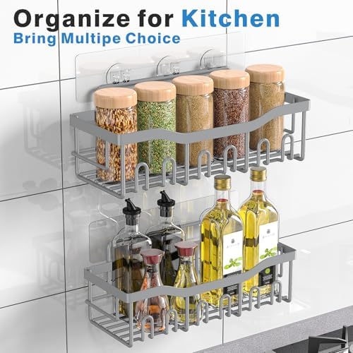 EUDELE Shower Caddy 2 Pack, Adhesive Shower Organizer - Image 6