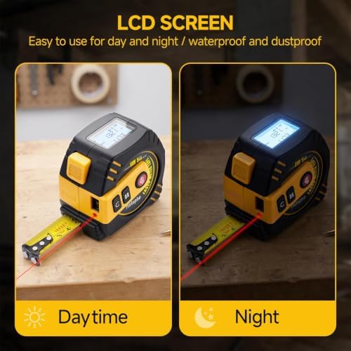 2-in-1 Laser Tape Measure, 197Ft Rechargeable Laser Measuring Tool & 16Ft - Image 3