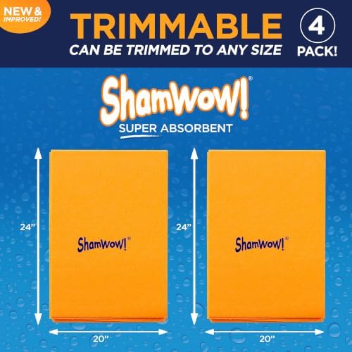 ShamWow Shammy Cloth 4-Pack, Super Absorbent Chamois Towel - Image 2
