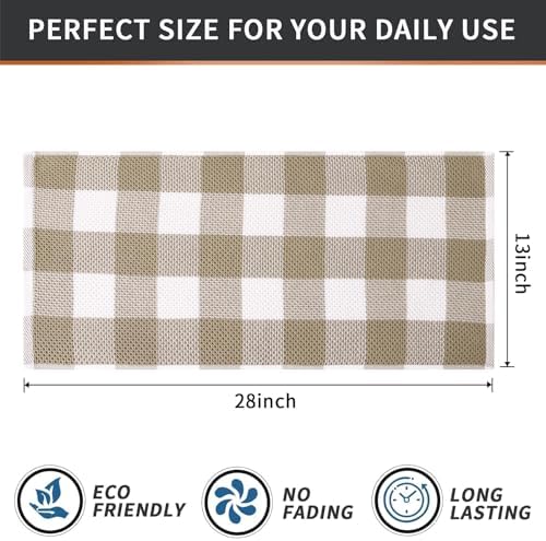 Mordimy Cotton Waffle Kitchen Towels, 6 Pack, Khaki & White - Image 6