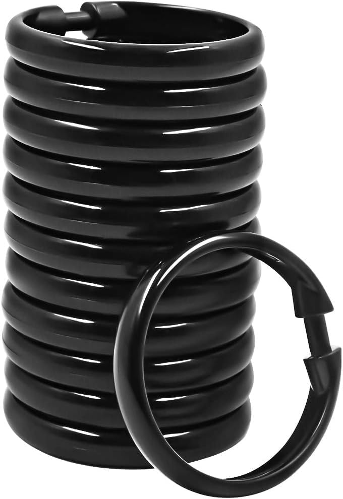 Shower Curtain Rings-24 Pack- Plastic O-Shaped Rings Hook Glide Easily on by Qulable
