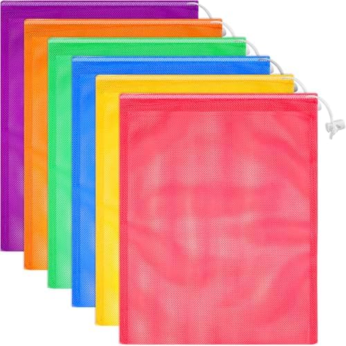 Frienda 6 Pack Mesh Drawstring Bags 11x15 Inch by Frienda
