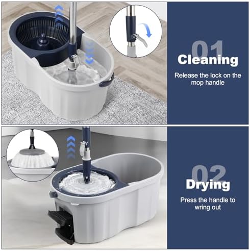 Spin Mop and Bucket System with180-Degree Rotating Head - Image 3