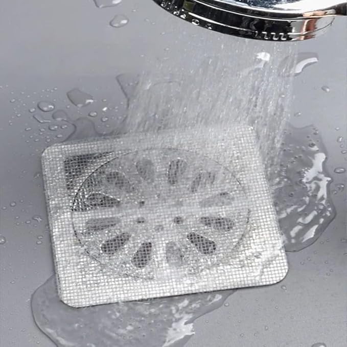 30 Pack Disposable Shower Drain Hair Catcher Mesh Stickers 4"x4" Strong - Image 7
