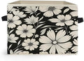 Black and White Floral Storage Box Bins, Vintage Botanical Daisy Flower by Unknown