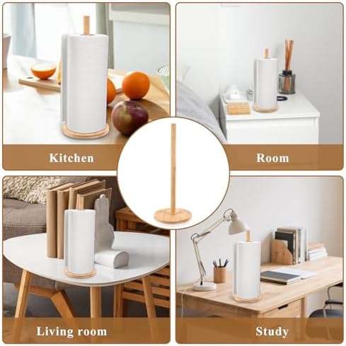 SHENLIU 4Pcs Wood Paper Towel Holder Stand, Kitchen Paper Hanger Rack - Image 7